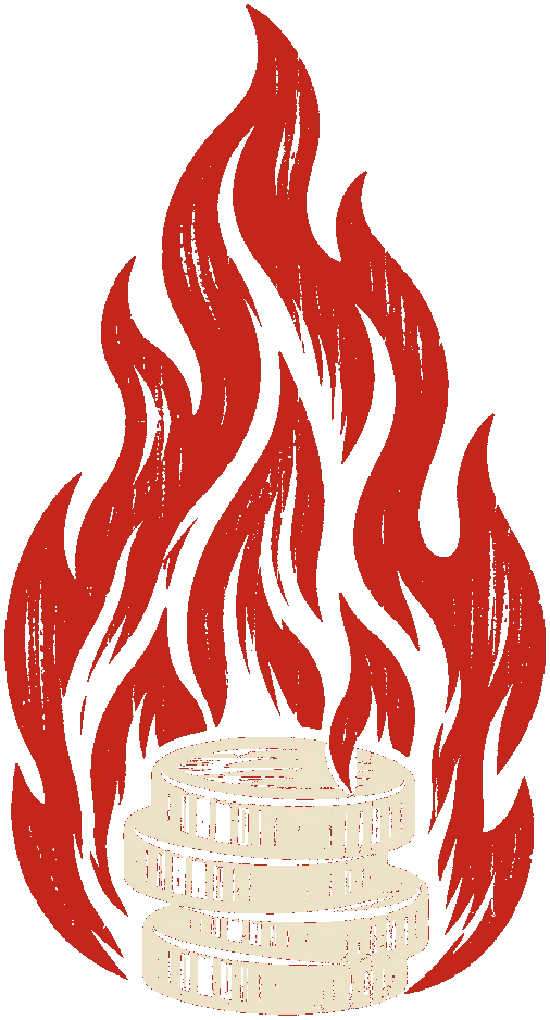 Flame: bought tokens are burned